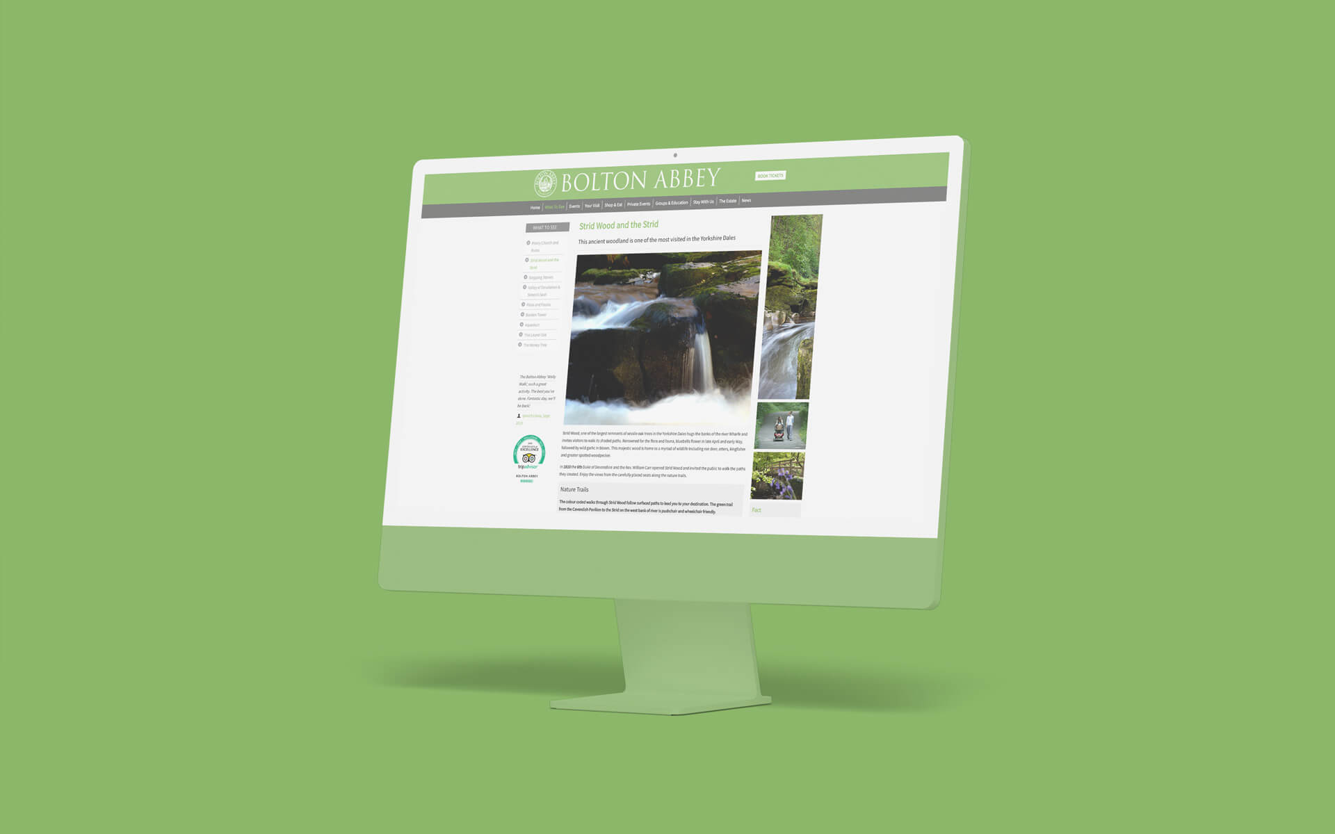 Bolton Abbey website on a desktop