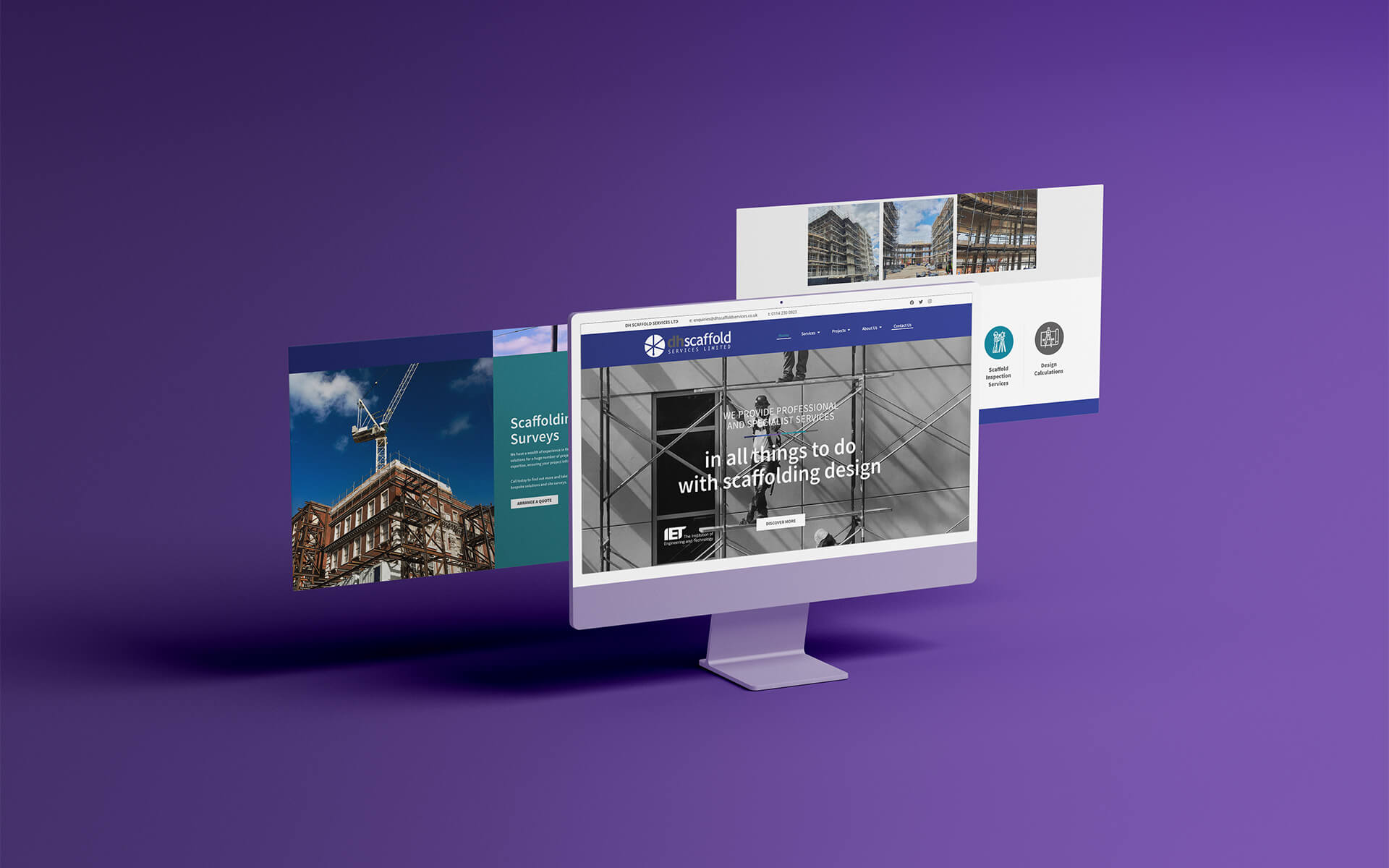 DH Scaffold Services website on a desktop