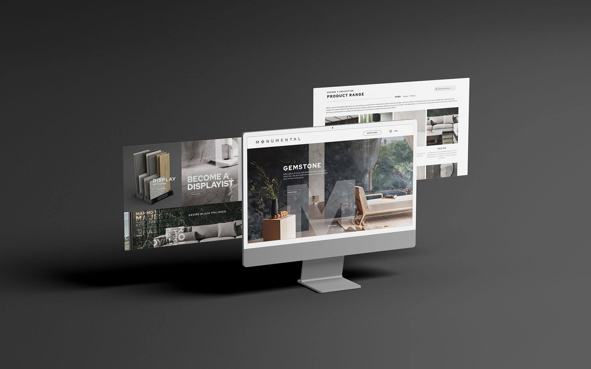 Monumental Tiles Website on desktop
