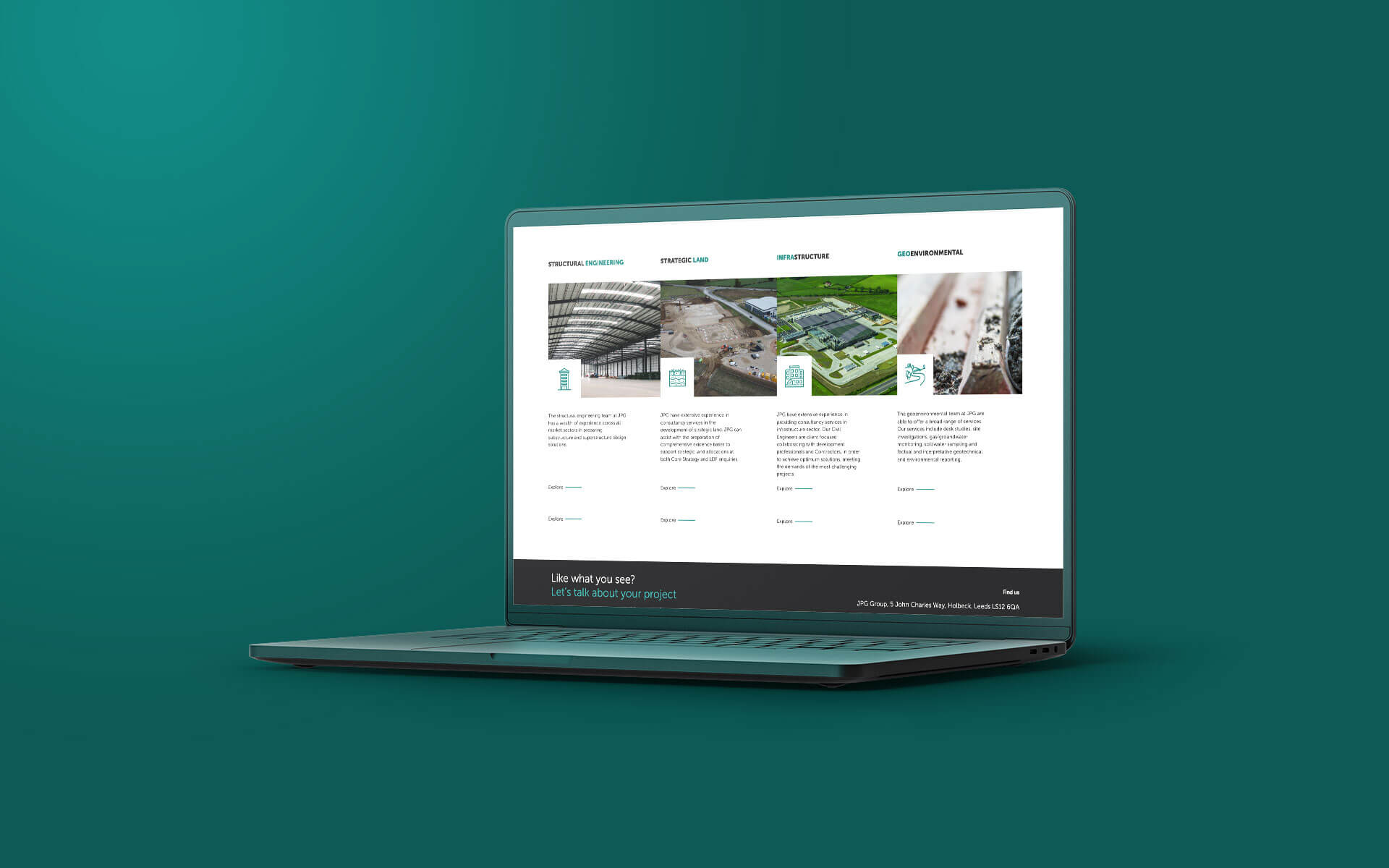 JPG Website on a laptop