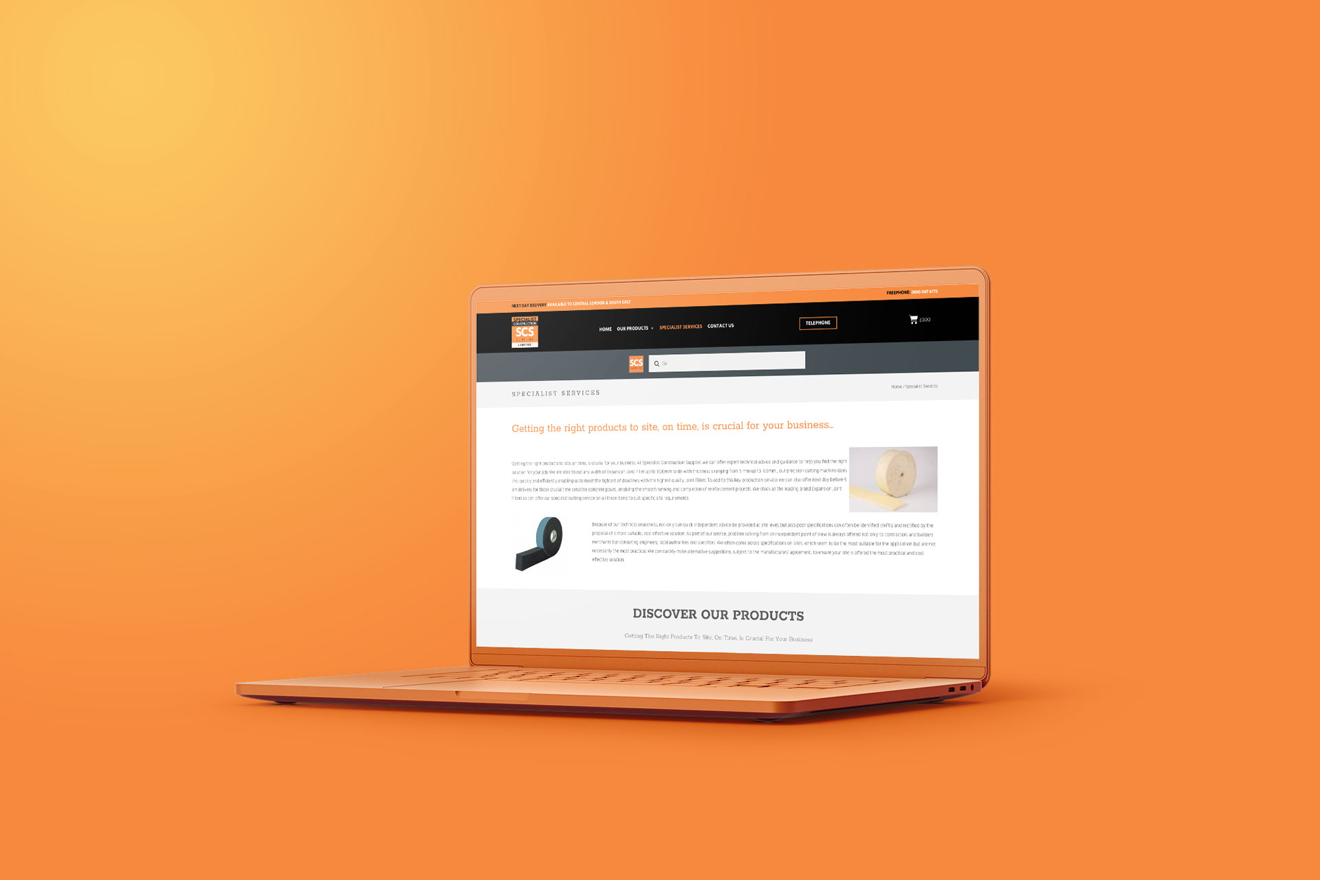 Specialist Construction laptop version by TIG digital marketing agency